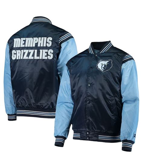 Starter Navy Light Blue Satin Memphis Grizzlies The Enforcer Jacket