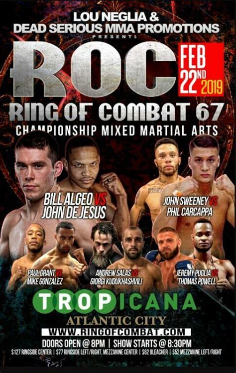 Ring Of Combat 67 Full Results Featuring Bill Algeo