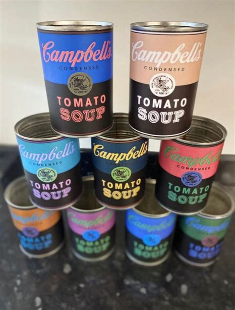 Campbells Soup Can Dark Labels Set of 5 Printable Digital Red - Etsy UK