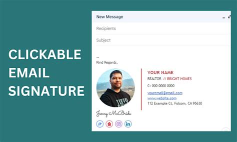 Make Clickable Html Email Signatures For Gmail Outlook Etc With