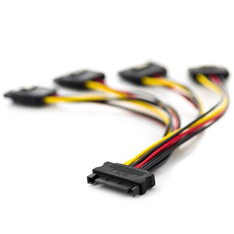 deleyCON S-ATA Strom-Adapter Y-Adapter - 1x SATA Buchse zu 4x SATA ...