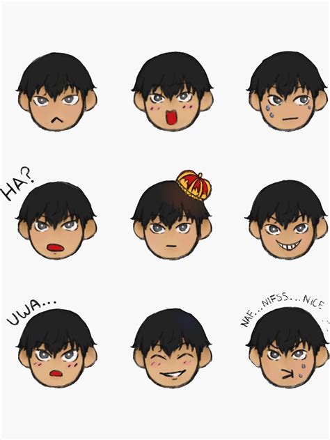 Kageyama Tobio Haikyuu Emotes Sticker For Sale By Sliceofbrie Redbubble