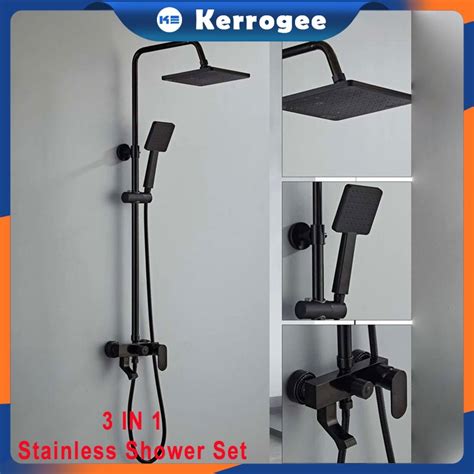3 Year Warranty KERROGEE Shower Pole Column Box Shower Set Hot Cold Stainless 3 In 1 Stainless