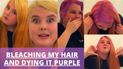 Bleaching My Hair From Brown To Blonde Then Dying It Purple What Have I Done Youtube