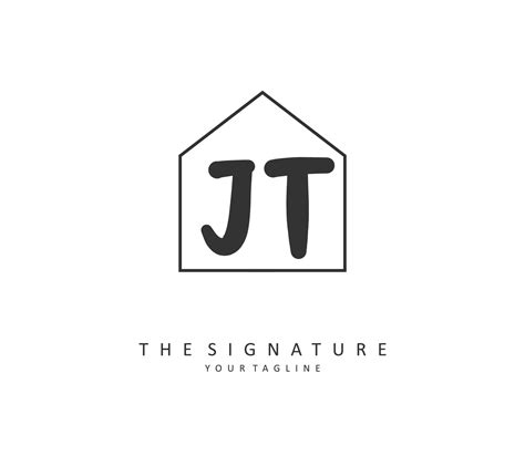 J T Jt Inicial Letra Escritura Y Firma Logo Un Concepto Escritura