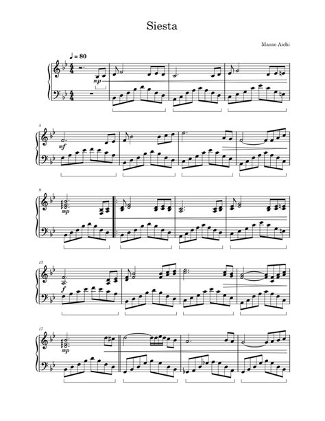 Siesta Sheet music for Piano (Solo) | Musescore.com