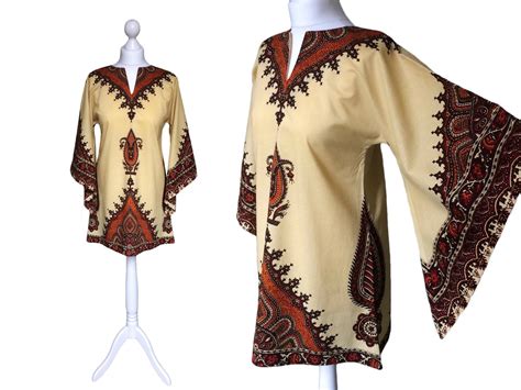 Vintage Dashiki 70s Kaftan Boho Hippy Festival Etsy Vintage