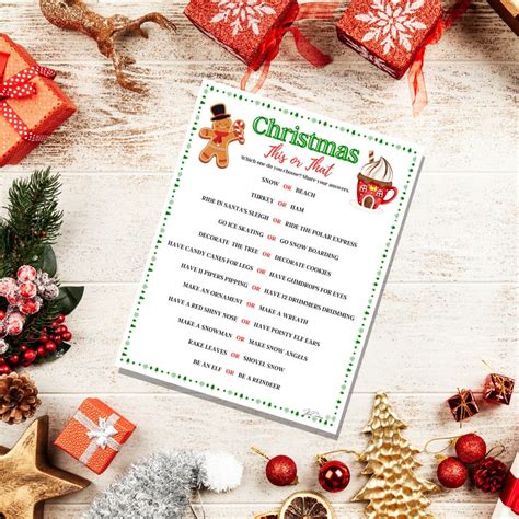 Christmas This or That Game Printable Family Game Activity - Etsy