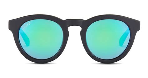 Dime Ii Matte Black Frame Blue Mirror Lens Reflective Sunglasses Blue Mirrors Diff Eyewear