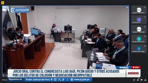 EnVivo Juicio oral contra el congresista Luis Raúl Picón Quedo y