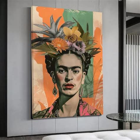 Mega Cuadro Canvas Grueso Moderno Frida Kahlo Mexico 140x90 Meses Sin