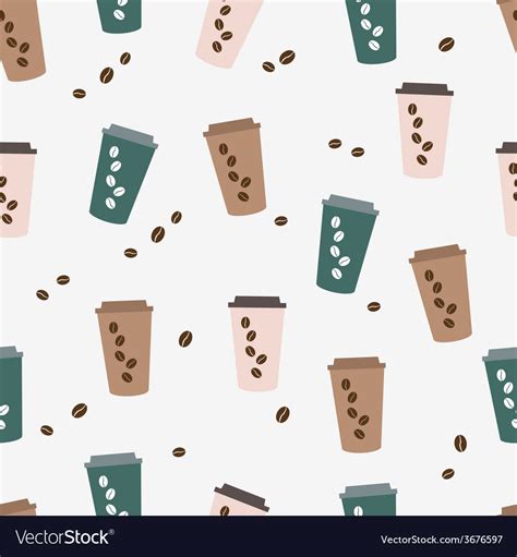 Seamless pattern cute coffee cup Royalty Free Vector Image