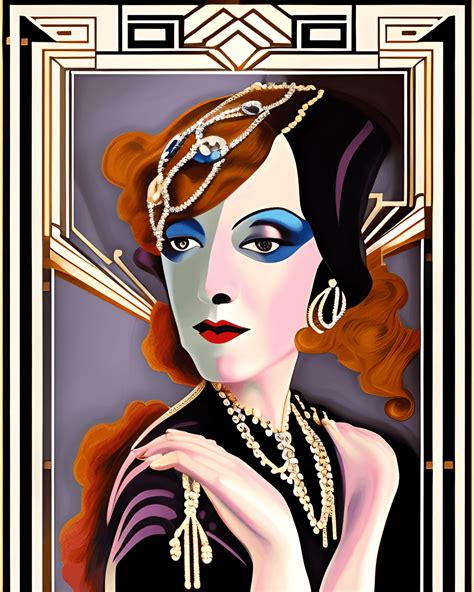 1920s Art Deco Woman in Mansion Graphic · Creative Fabrica