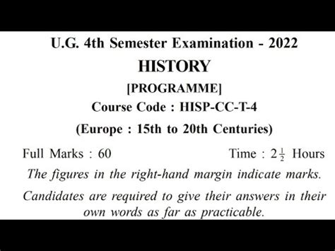 4th Semester History Cc Pcc Question Answer 2022 Upcoming Kalyani