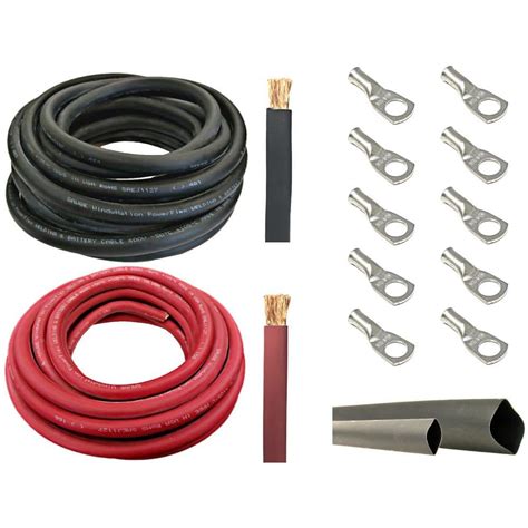 WindyNation 8 Gauge 25 Ft Black 25 Ft Red Welding Cable Kit Includes