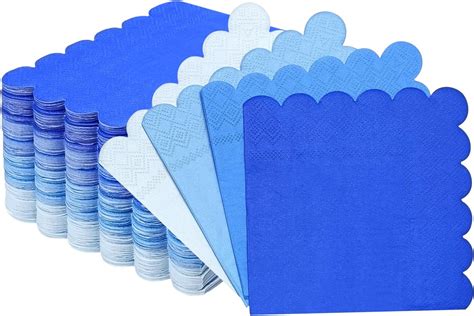 100 Pcs 3 Ply Cocktail Napkins 5 X 5 Inch Scalloped