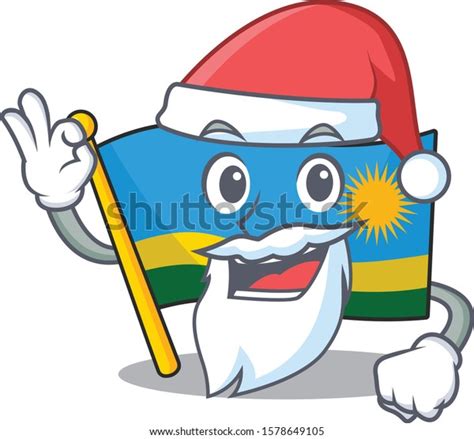 Flag Rwanda Santa Cartoon Character Design Stock Vector Royalty Free