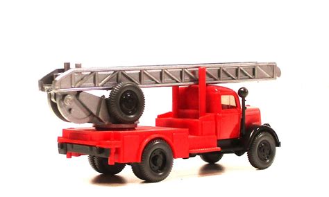 Modellauto H0 LKW Wiking Opel Blitz Leiterwagen Feuerwehr A091 027 29