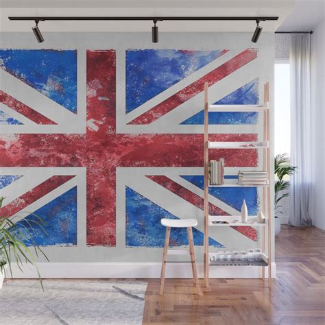 Union Jack Great Britain Flag Grunge Wall Mural By Lebensart Society6