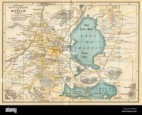 Plan Of Mexico City Valley Cuidad De Mexico Old Vintage Map