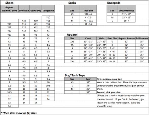 Nfinity Cheer Shoes Size Chart: A Visual Reference of Charts | Chart Master