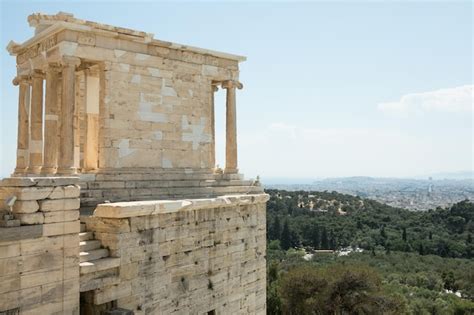 Tempio Del Partenone Antiche Rovine Greche In Giornata Di Sole Nell