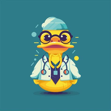 Premium Vector | Duck doctor animation vector