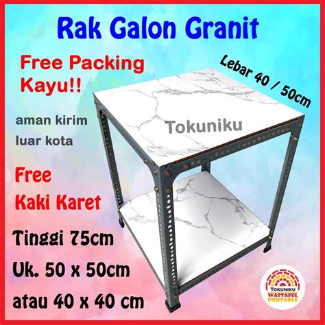 Jual Rak Galon Meja Kompor 1 Tungku Tempat Dispenser 2 Susun Marmer