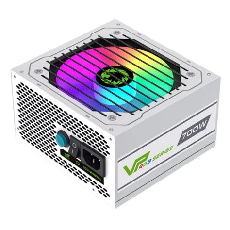 Gamemax 700w Vp 700w White Rgb Psu Semi Modular Rgb Fan 80 Bronze Eco Switch Power Lead