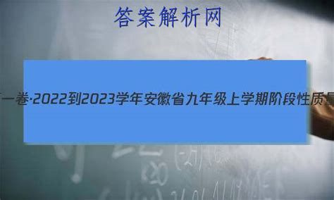 安徽第一卷·2022 2023学年安徽省九年级上学期阶段性质量监测三3语文答案 答案城