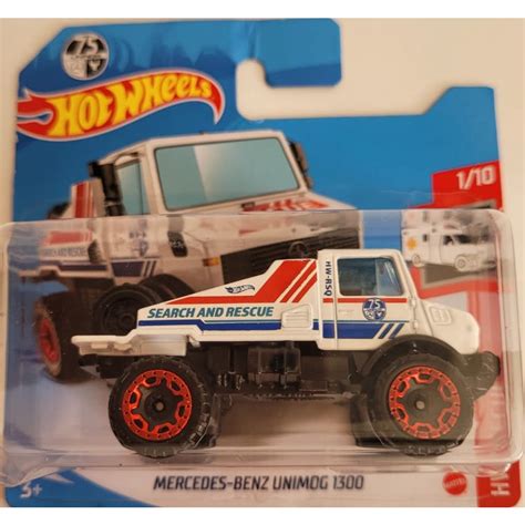 Caminhão Mercedes Benz Unimog 1300 Resgate Hot Wheels coleção miniatura carrinho de ferro