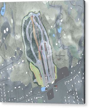 Mount Southington Ski Trail Map - Acrylic Print | Powderaddicts