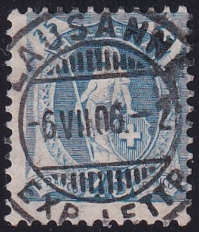 Schweiz Stehende Helvetia 1906 Nr 93B Vollstempel LAUSANNE Briefmarken