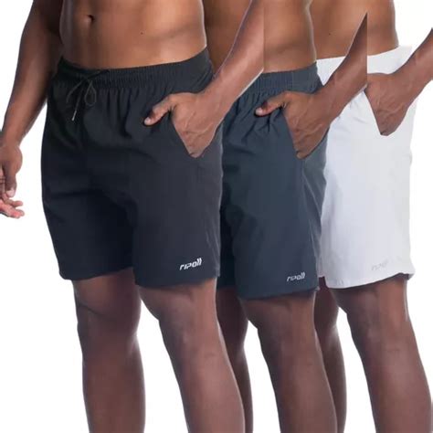 Kit Bermuda Shorts Masculino Tactel Elastano Treino Praia Frete Gr Tis