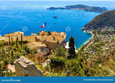 Panoramic View Of Eze Bord De Mer Silva Maris Port And St Jean Cap