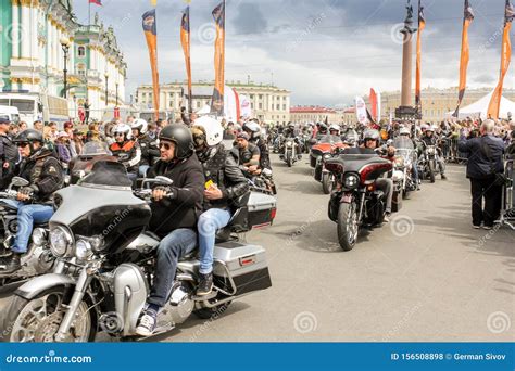 A Crowd Of Motorcycles Leaves The Start Editorial Stock Photo Image