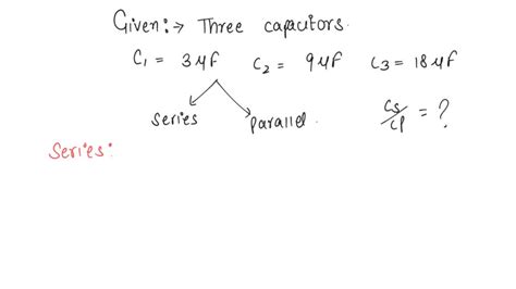 Solved Three Capacitors Uf Uf And Uf Are Connected First In