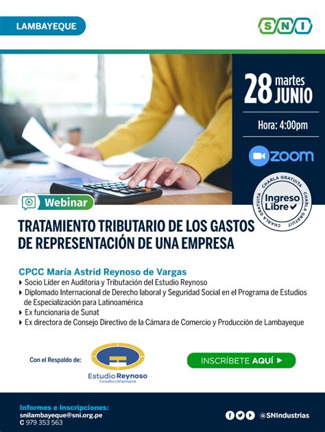 Webinar Tratamiento Tributario de los Gastos de Representación de una