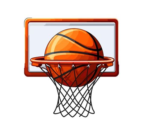 Premium Vector Basketball Ball In A Hoop Vector Illustration