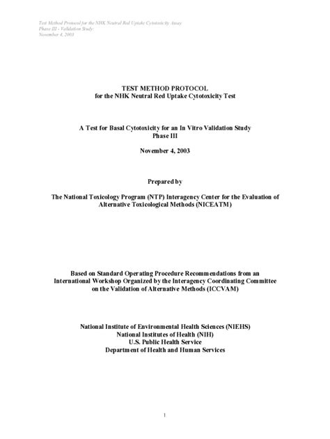 Fillable Online Ntp Niehs Nih Neutral Red Uptake For Starting Doses For