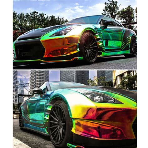 Rainbow Neo Chrome Holographic Car Vinyl Wrap Diy Sticker Decal Air