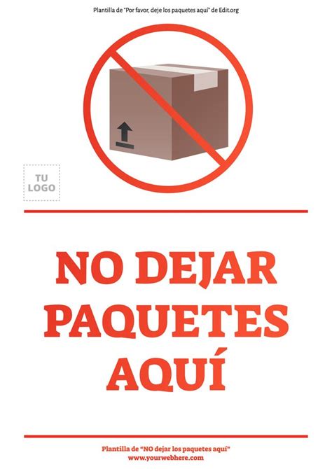 Carteles de Dejar los Paquetes Aquí editables