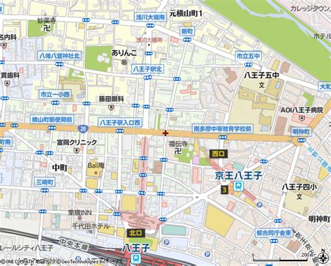 八王子駅入口東（八王子市地点名）の住所・地図｜マピオン電話帳