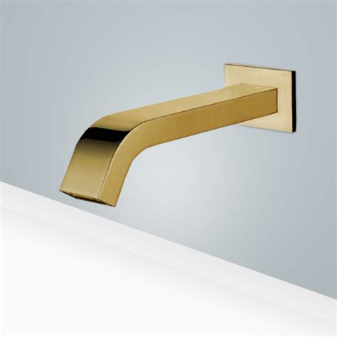 Commercial Wall Mount Automatic Motion Sensor Faucet Brushed Gold