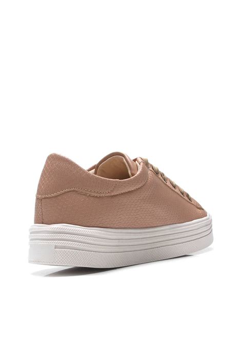 Tênis Flatform DAFITI SHOES Croco Nude Compre Agora Dafiti Brasil