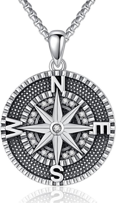 Amazon TakNii Compass Necklace For Women Men S925 Sterling Silver