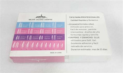 Tips Soft Gel Paris Night Set Regular Cuadrada Caja Rosa