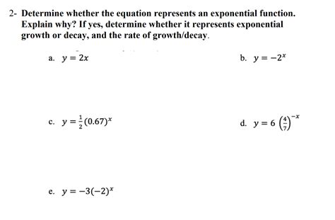 Solved Determine Whether The Equation Represents An Exp