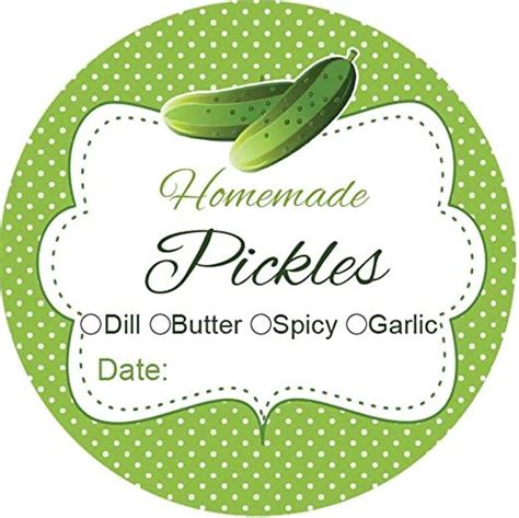 1.9 Inch Round Canning Jar Labels Set of 60 Labels (Pickles) | Canning jar labels, Canning ...