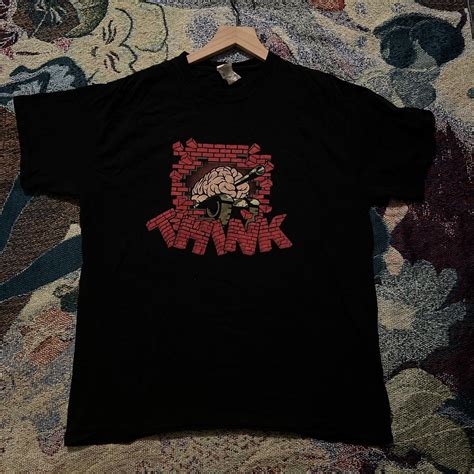 Think Tank Graphic Tee vintage tee with a nice... - Depop